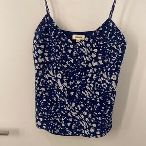 L’agence blue and white pattern silk tank cami size Xs